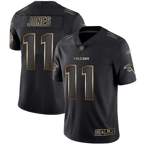 Atlanta Falcons Limited Black Gold Men Julio Jones Jersey NFL Football #11 Vapor Untouchable->nfl t-shirts->Sports Accessory